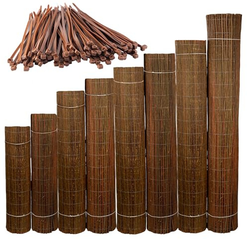 Ogrodzenia Wiklinowe Canisse Osier 120 x 500 cm Clôture de Saule -Canisse Brise Vue Balcon et Patio - Cloture Jardin Exterieur - Protection Contre Le Vent & Le Soleil - 100% Naturel