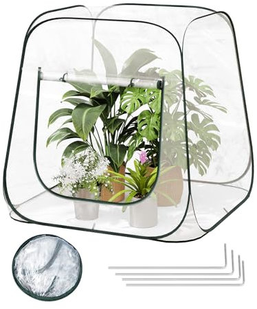 WOLTU Mini-Serre popup, matériau PVC étanche, maintient l'humidité en été et la Chaleur en Hiver, Utilisation en intérieur et en extérieur, 100x100x97 cm, Transparent