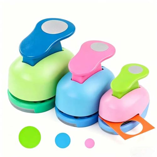 XIATIAN Troqueladora Circulo 3 Piezas Perforadoras Papel Troqueladora Papel Circul, Troqueladoras Papels para Manualidades, Álbumes de fotos Tarjetas (8mm, 15mm, 25mm)