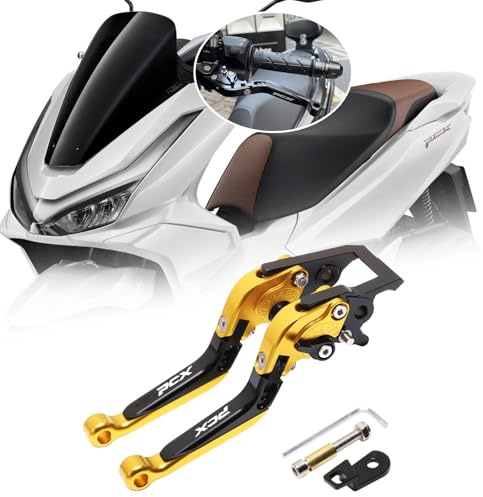 For PCX160 150 125 2026+ 2025 front and rear disc brakes, modified brake horns with parking function, pull rods, PCX160 150 125 2021-2026+ motorcycle accessories (Gold black gold)