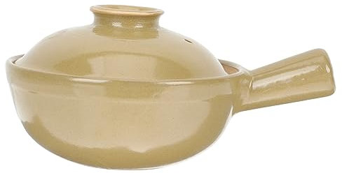HOMOBABE Olla De Barro Tradicional Con Mango Para Cocinar Arroz y Sopa Casera Cazuela Resistente Al Calor Para Uso Doméstico