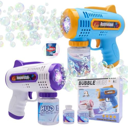 Bubble Gun Machine for Kids, Automatic Bubble Guns - 2 Packs