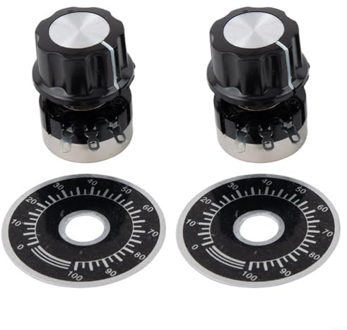 Jotekonoby Potenziometro rotativo, 100 Ohm, 500 Ohm, 1K 2K 5K Ohm, resistore variabile a pellicola di carbonio a giro singolo, per controllo della velocità del motore e regolazione inverter (2k ohm)