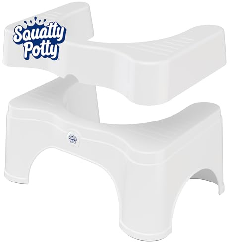 Squatty Potty The Original Bathroom Toilet Stool - Adjustable 2.0, Convertible to 7 or 9 Height with Removable Topper for Adults and Kids White