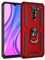 Max Power Digital Funda para móvil Xiaomi Redmi 9 con Anillo Giratorio 360 Metálico Imán Carcasa Magnética Rígida Antigolpes Resistente Soporte Bumper Case (Xiaomi Redmi 9, Rojo)