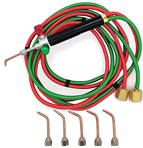 AeKeatDa Mini Gas Little Torch Soldering Welding Gun Kit With 5 Tips fit for Hoses Jewelry Repair And Construction, Hobbyists, Crafts