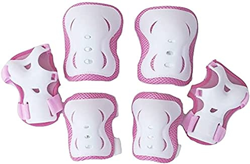 FakeFace Kids 6PCS Safety Protective Gear Knee Elbow Wrist Pads Set Adjustable Wrist Guards Skate Roller Cycling Riding Knee Braces Elbow Guards Wrist Support Protector Kneepad for Outdoor Sports