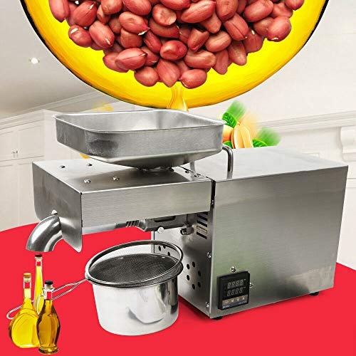 Pressa olio, in acciaio inox olio pressa 1500W Frantoio elettrico con controllo della temperatura Noci Arachidi Freddo e Caldo Olio Pressa Macchina per Commerciale Domestico