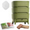 Moutta I WORMcube Vert Design & Compact I Lombricomposteur 3 Plateaux I Filtre Anti-Noyade des vers