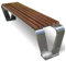 REOTEL Gartenbank Metall, Gartenbank Wetterfest, Gartenbank Ohne Lehne, Parkbank, Eisenbank Ruhebank für 2-6 Sitzer, Laubenbank für Garten, Balkon und Terrasse,Braun,180x40x45cm