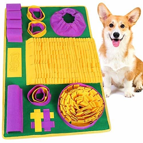 Vivifying Snuffle Mat for Dogs, Interactive Feeding Game for Boredom and Mental Stimulation, Dog Feeding Mat Encourages Natural Foraging Skills and Slow Eating