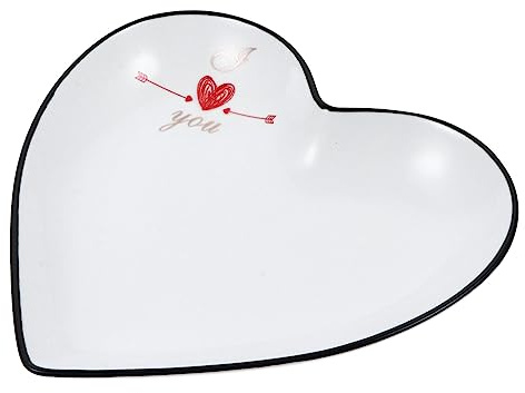 Alipis 1 Pc Plato Cerámico Amor Plato De Postre De Cerámica Organizador De Joyas Bandeja De Servicio De Porcelana Pastel Plato Bandeja De Joyería Galletas Caja De Almacenaje Llave