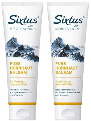 Sixtus FUSS HORNHAUT BALSAM mit Alpenkräuter-Extrakt und Allantoin - Für weiche, geschmeidige Füße - 2x 125 ml