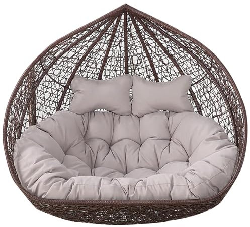 2 Personen Hängesesselkissen Doppel Hängesessel Sitzkissen Dicker Schaukel Hängekorb Sitzkissen Doppeltes Hängestuhl Polster Auflag Für Patio Garden Outdoor Indoor(Color:Hellgrau)
