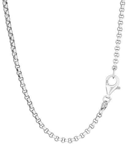 NKlaus Noble collana 50cm catena di piselli in argento 925 2,1mm collana larga ed elegante in argento 15025