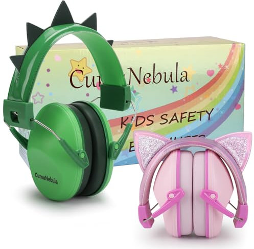 cumunebula Lot de 2 Casque Anti Bruit Enfant, Casque Pliable Réglable Confortable, avec Une Atténuation de SNR 28dB