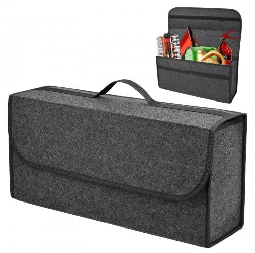 Ehuihuan Organizer per Bagagliaio in Feltro Contenitore, Organizzatore Del Bagagliaio Dell'Auto, 50x17x24 cm, Borsa Porta-Oggetti Auto Da Baule, Contenitore Organizer per Bagagliaio, Grigio Scuro
