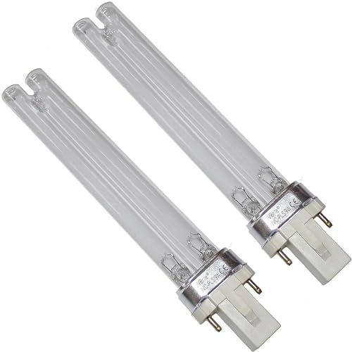 UVBrite® 2 x 9W PLS 2 Pin G23 UV-C Bulb Germicidal UV Lamp for Pond Filter UVC Algae Control Blanket Weed Destroyer