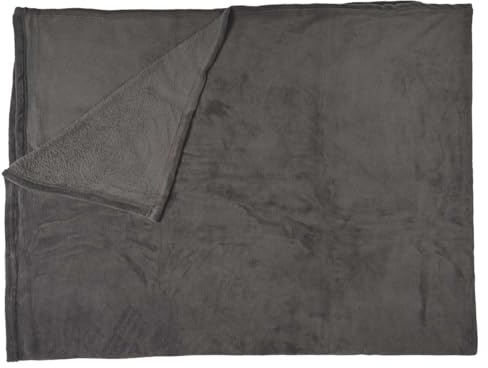 HOME DECO FACTORY - TX0104 Manta de Microfibra Suave y Elegante - Diseñada para Sofá o Cama - Fácil de Mantener - Tamaño 150x200 cm - Color Gris Oscuro