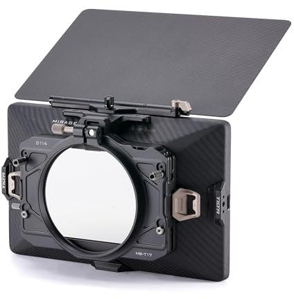 Tilta Mirage Pro MB-T17-S114 Kit de support simple mat avec dos de 114 mm, pare-soleil d'objectif d'appareil photo avec cadre de filtre de 10,2 x 14,4 cm, adaptateur à pince de 114 mm