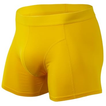 Calzoncillos bóxer para hombre de algodón orgánico sin incisión cintura elástica pantalones cortos retro transpirable ropa interior deportiva, amarillo, M