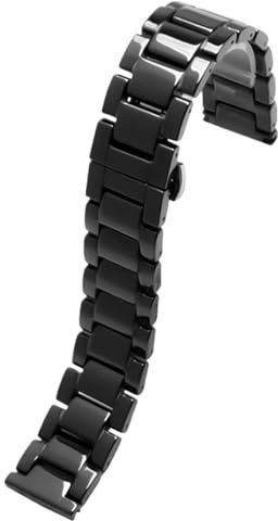 14 mm 16 mm 18 mm 20 mm 22 mm keramiskt klockband Snabbkopplingsrem Utplacering Spänne Armband for Kvinnor Män Svart Vit