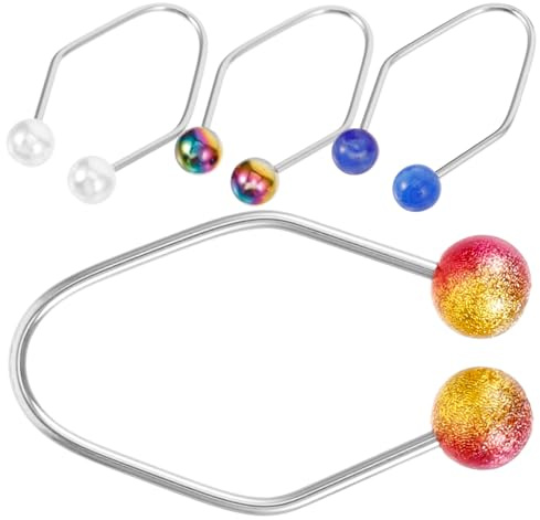 OSALADI 4 Piezas Entrenador de Hoyuelos Faciales Pequeños de Acero Inoxidable Perlas de Color Claro, Bolas de Acero Coloridas y Diseño Portátil para Entrenamiento Muscular y Contorno