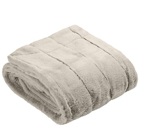 Paoletti Empress Kunstfell-Decke - weiche, elegante, schwere Decke für Bett oder Sofa (Grau - 130x180cm)