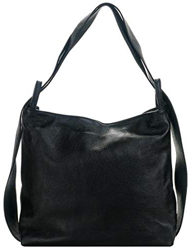 Bottega Carele Borsa a spalla in vera pelle, trasfomabile in zaino. made in Italy (nero) BC7077