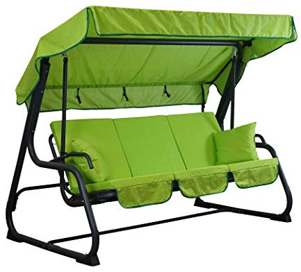 TECNOWEB Cuscini per Dondolo 4 posti Sfoderabile - Incluso Anche Il tettuccio Coordinato - 100% Made in Italy - Ideale per Esterni (Giardini e Cortili) - Telaio Non Incluso