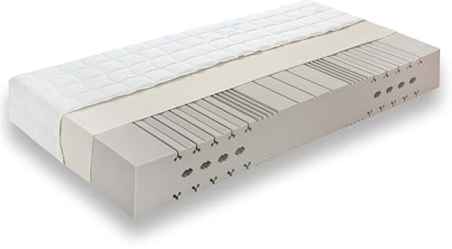 Betten-ABC Mammut 7-Zonen-Kaltschaummatratze - 26 cm Komforthöhe, Härtegrad H2-H5, Atmungsaktiv, Ideal für Seitenschläfer, Hochwertiger Kaltschaum, Made in Germany, Größe: 90 x 200 cm, Härtegrad: H4