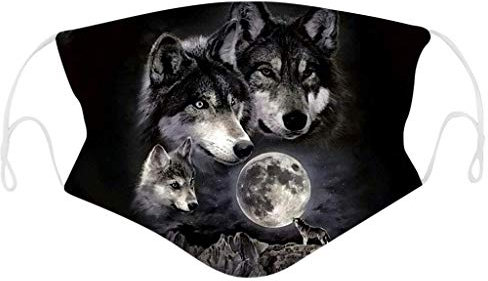 Lulupi Mundschutz Multifunktionstuch 3D Druck Bandana Maske Winddicht Waschbar Wiederverwendbar Stoffmaske Atmungsaktiv Baumwolle Mund-Nasenschutz Tiermotiv Halstuch Schals für Herren Damen