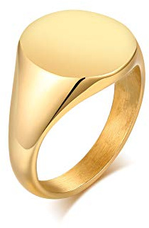 Vnox Personalizzato Stemma di Famiglia/Logo/Emblema Nazionale/Anello con Sigillo Anello di Tenuta Anello in Acciaio Inossidabile per Uomo,Regalo per Compleanno/Festa del Papà/Natale
