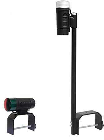 Sebnux Portable Battery Power Boat Navigation Light - Bow and Stern for Pontoon and Small Boat (Black)