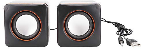 Altavoces para Computadora, 2.5Wx2 USB / DC5V Altavoz Estéreo Mini Altavoz de Cubo Computadora Altavoz con Cable Jack de 3.5 Mm para Computadora Portátil de Escritorio PC Altavoces para(Dos Canales)