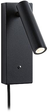 Paulmann 71109 LED Wandleuchte Hulda USB C 3000K 130lm 230V 2,5W dimmbar Schwarz matt Wandleselampe