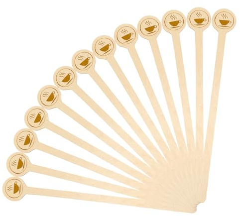 KTOJOY 5.9inch Wooden Coffee Stirrers with Round Ends, 100 Count Disposable Stir Sticks for Coffee & Cocktails, Wooden Beverage Mixer with Smooth Ends, Swizzle Drink Sticks