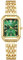 OFFCUP Damenuhr Rechteckige, Damen Analog Quarz Uhr mit Edelstahl Armband, Uhren Damen Klein Einfache Vintage Klassische Armbanduhr Lässig Quarzuhr Kleideruhr, 3 Zeiger -Grün