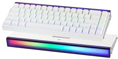 EPOMAKER Aula Hero68 HE Tastiera da Gioco Magnetica Cablata, 0,01mm Azionamento Regolabile, Rapid Hall Effect Switch, Polling a 8kHz, RGB Box & Backlight, Programmable, 65% QWERTY (Bianco)