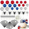 37PCS BMYUK Birthday Cake Decoration Spider Web & Stars Red Silver & Blue Glitter Balls Pick for Baby Shower Boys Kids Birthday Party Cake Decorations Supplies