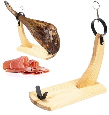 PARENCE.- Porta Prosciutto Extra Lungo in Legno - Porta Prosciutto 49,5x15,6x25 cm | Prodotto in Spagna | Per prosciutti 5-10 kg | Robusto e stabile | Porta prosciutto ideale per fette sottili