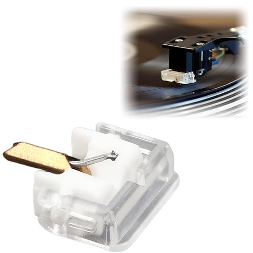 Diamond Needle Stylus Replacement for SHURE M44-7 N44-7 M44-3 M55E, DUAL DN305 DN306 M44G, GARRARD N44-7 Cartridge Turntable Phonograph Vinyl Record Player Accessories (WHITE)
