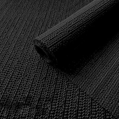 Sottotappeto 80 x 80 cm Multiuso Tagliabile Lavabile Sottotappeto Antiscivolo Tappetino/Rete per Tappeti, Nero