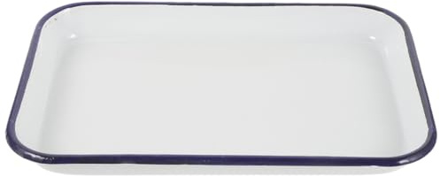 BETOOKY y Amplio Espacio para Hornear de Esmalte Blanco Bandeja Rectangular Superficie Antiadherente Adecuado para Empanadas y Uso en Cocina Doméstica