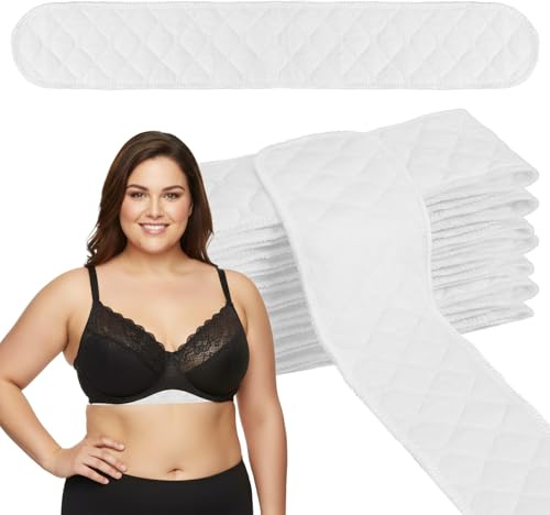 Ymapinc 8Pcs Under Bra Sweat Liners, Reusable Cotton Bra Liners for Sweat