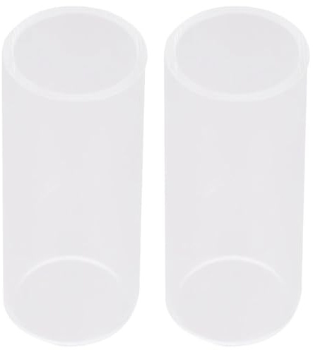 WHAMVOX 2pcs Glass Guitar Slide Standard Guitar Slide Glass Bottleneck White Skin Friendly Excellent Intonation