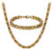JewelryWe Halskette Armband 2er Set Herren: Gold Edelstahl 8mm Breite Königskette Byzantinische Ketten Set von Halsketten und Armketten für Männer Dick Schwer Kette Hip Hop Punk Schmuck 26 Zoll