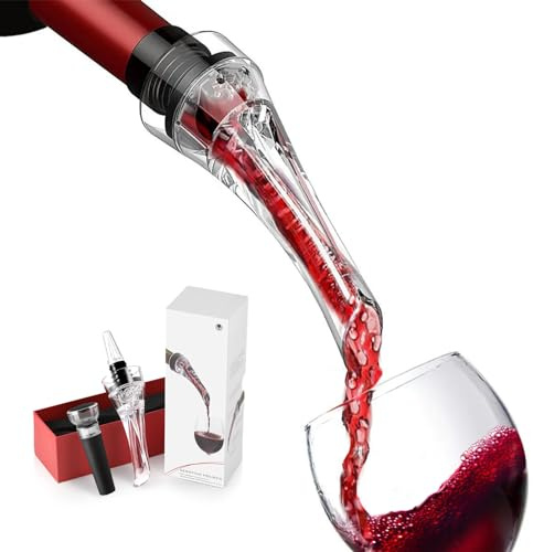 ecooe Decantador de Vino con Aireador y Bomba de Vacío, Aireador de Vino y Tapón de Vino, Decantador de Vino, Materiales Aptos Para Alimentos, Sin BPA, Regalo Para Los Amantes Del Vino
