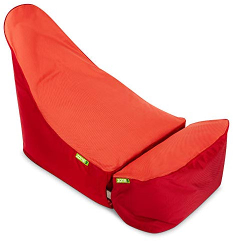 Green Bean© Zone3 2er Set - Gaming Sitzsack mit Add-On Hocker - 120x55x75 cm - 150L Füllung - wasserabweisend, schmutzabweisend, waschbar - Gamingstuhl Sitzkissen für Kinder & Erwachsene - Rot