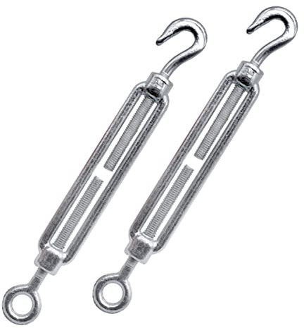 (2 Stück) Spannschloss Drahtspanner M8, verstellbare Spannschlösser Haken und Öse, Seilseilspannung (2 Stück, M8)